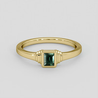 0.94 Ct. Bluish Green Sapphire Ring, 10K Yellow Gold 1
