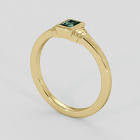 0.94 Ct. Bluish Green Sapphire Ring, 10K Yellow Gold 2