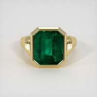 5.87 Ct. Emerald Ring, 18K Yellow Gold 1