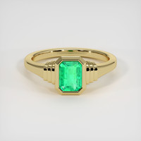 0.78 Ct. Emerald Ring, 18K Yellow Gold 1