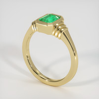0.78 Ct. Emerald Ring, 18K Yellow Gold 2