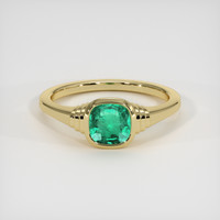 1.18 Ct. Emerald Ring, 18K Yellow Gold 1