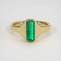 1.32 Ct. Emerald Ring, 18K Yellow Gold 1