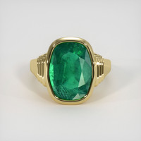 6.36 Ct. Emerald Ring, 18K Yellow Gold 1