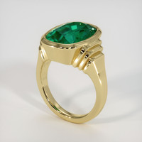 6.36 Ct. Emerald Ring, 18K Yellow Gold 2