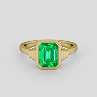 1.77 Ct. Emerald Ring, 18K Yellow Gold 1