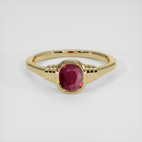 1.00 Ct. Ruby Ring, 18K Yellow Gold 1