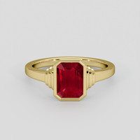 2.17 Ct. Ruby Ring, 18K Yellow Gold 1