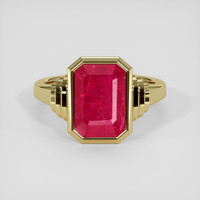3.76 Ct. Pinkish Red Ruby Ring, 18K Yellow Gold 1
