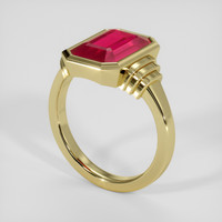 3.76 Ct. Pinkish Red Ruby Ring, 18K Yellow Gold 2
