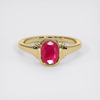 2.22 Ct. Ruby Ring, 18K Yellow Gold 1
