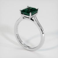 3.02 Ct. Bluish Green Sapphire Ring, Platinum 950 2