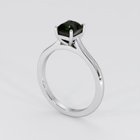 2.11 Ct. Bluish Green Sapphire Ring, Platinum 950 2