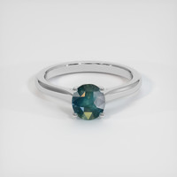 1.04 Ct. Bluish Green Sapphire Ring, Platinum 950 1
