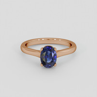 1.46 Ct. Blue Sapphire Ring, 14K Rose Gold 1
