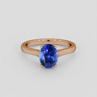 2.24 Ct. Blue Sapphire Ring, 14K Rose Gold 1