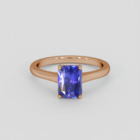 1.58 Ct. Bluish Purple Sapphire Ring, 18K Rose Gold 1