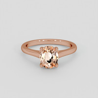 1.47 Ct. Peach Sapphire Ring, 18K Rose Gold 1