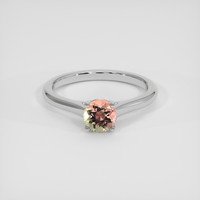 0.66 Ct. Multi Color Tourmaline Ring, Silver 1