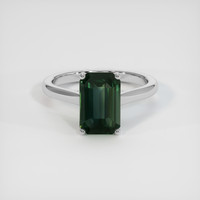 2.99 Ct. Bluish Green Sapphire Ring, 10K White Gold 1