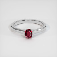 0.53 Ct. Ruby Ring, 14K White Gold 1