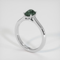 0.88 Ct. Green Sapphire Ring, 14K White Gold 2