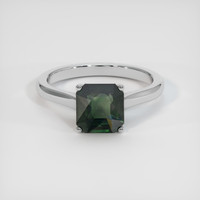 2.08 Ct. Green Sapphire Ring, 14K White Gold 1