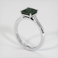2.08 Ct. Green Sapphire Ring, 14K White Gold 2