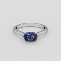 1.46 Ct. Blue Sapphire Ring, 14K White Gold 1