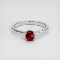0.79 Ct. Ruby Ring, 14K White Gold 1