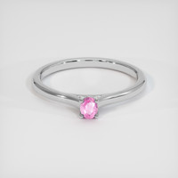 0.25 Ct. Pink Sapphire Ring, 14K White Gold 1
