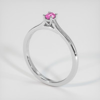 0.25 Ct. Pink Sapphire Ring, 14K White Gold 2