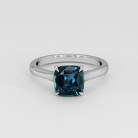 2.32 Ct. Greenish Blue Sapphire Ring, 14K White Gold 1