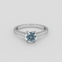 1.25 Ct. Bluish Green Sapphire Ring, 14K White Gold 1