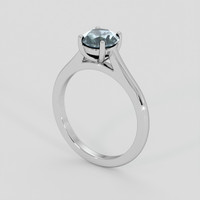 1.25 Ct. Bluish Green Sapphire Ring, 14K White Gold 2