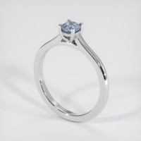 0.60 Ct. Greyish Blue Sapphire Ring, 14K White Gold 2