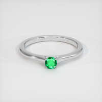0.20 Ct. Emerald Ring, 18K White Gold 1