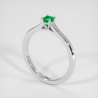 0.20 Ct. Emerald Ring, 18K White Gold 2