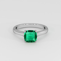 1.09 Ct. Emerald Ring, 18K White Gold 1