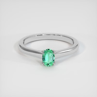 0.37 Ct. Emerald Ring, 18K White Gold 1