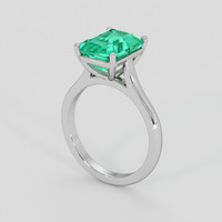 2.96 Ct. Emerald Ring, 18K White Gold 2