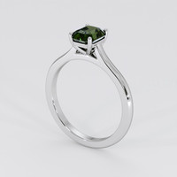 1.59 Ct. Green Sapphire Ring, 18K White Gold 2