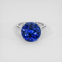 6.41 Ct. Blue Sapphire Ring, 18K White Gold 1