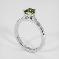 1.31 Ct. Greenish Brown Sapphire Ring, 18K White Gold 2
