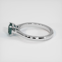 1.04 Ct. Bluish Green Sapphire Ring, 18K White Gold 4
