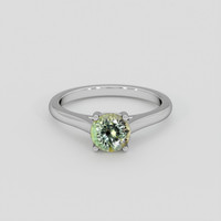 1.16 Ct. Yellowish Green Sapphire Ring, 18K White Gold 1