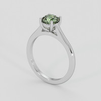 1.16 Ct. Yellowish Green Sapphire Ring, 18K White Gold 2