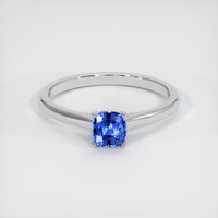 0.94 Ct. Blue Sapphire Ring, 18K White Gold 1