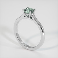 1.07 Ct. Green Sapphire Ring, 18K White Gold 2