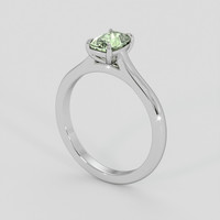 0.95 Ct. Yellowish Green Sapphire Ring, 18K White Gold 2